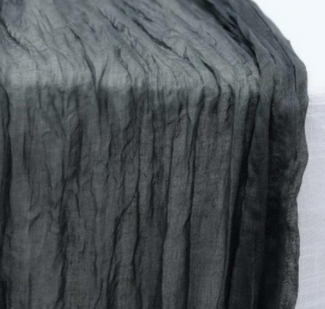 Rental store for CHEESECLOTH RUNNER CHARCOAL GREY 10 in Mishawaka IN