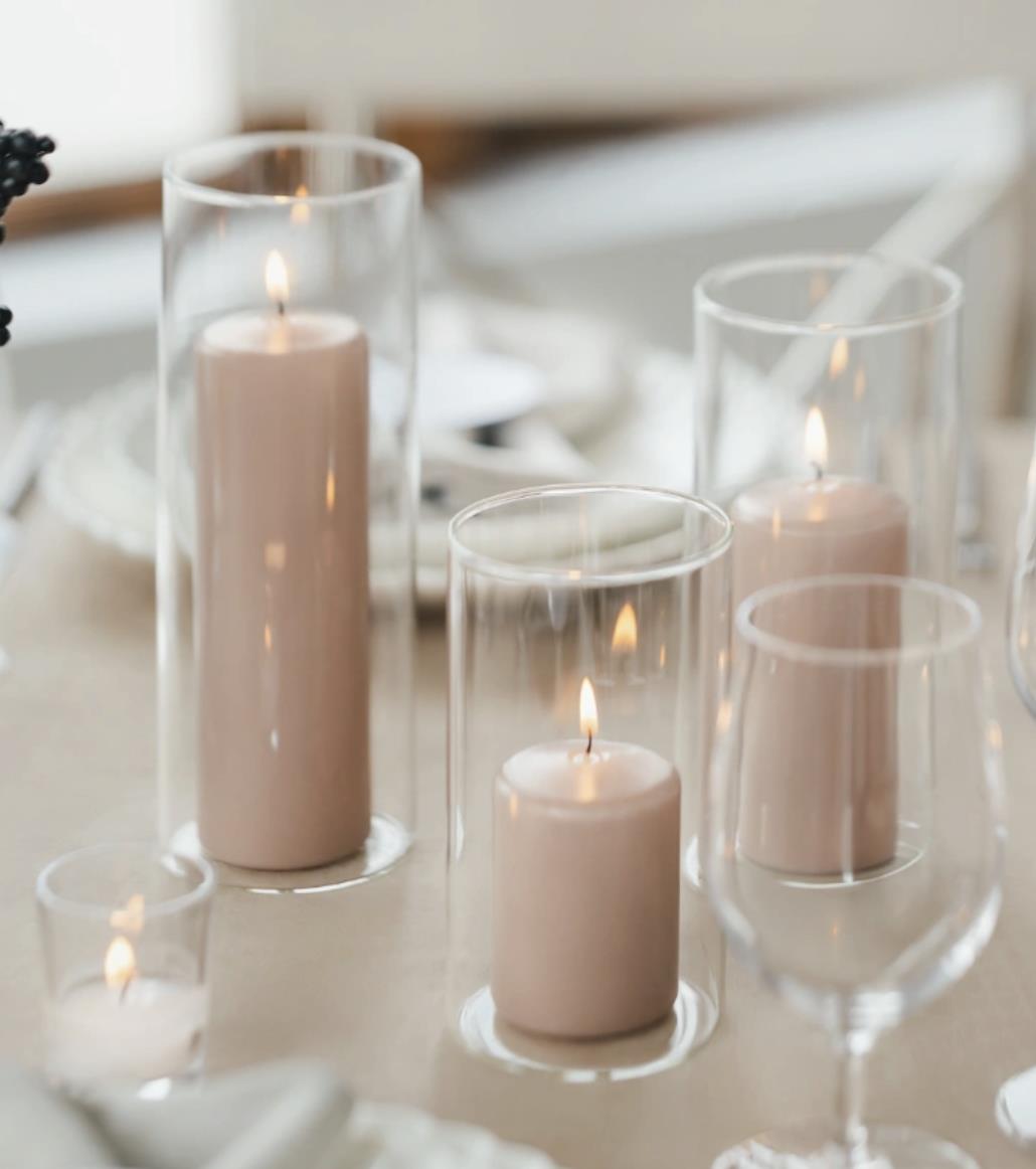 Rental store for 2.5  x 3  TAUPE PILLAR CANDLE in Mishawaka IN