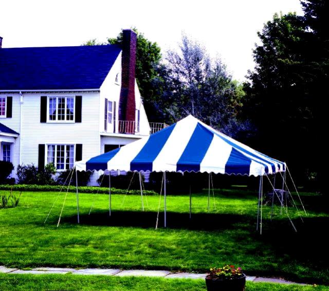 Rental store for 20 X20  BLUE WHITE STRIPED POLE TENTS in Mishawaka IN
