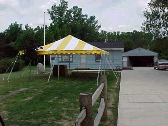 Rental store for 20 X20  YELLOW WHITE STRIPED POLE TENTS in Mishawaka IN