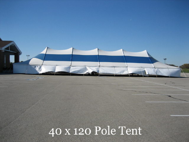 Rental store for 40 X120  B W MAIN EXPANDABLE POLE TENT in Mishawaka IN