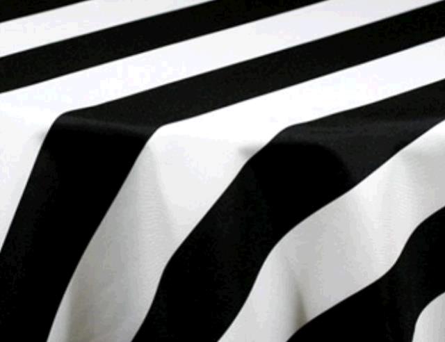 Rental store for 120  RD BLACK WHITE STRIPED LINEN in Mishawaka IN